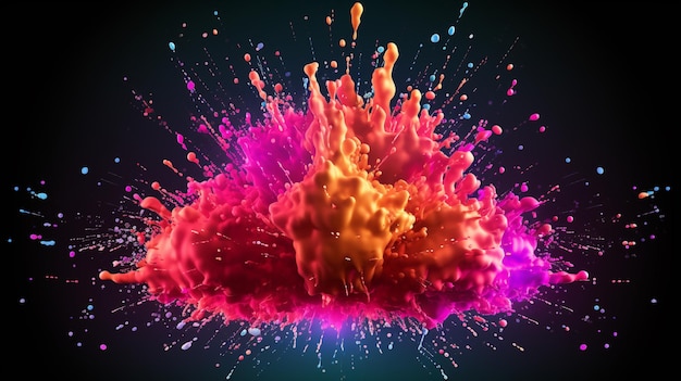Photo une explosion de poudre colorée hd papier peint 8k image photographique