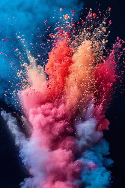 explosion de poudre colorée isolée sur fond noir