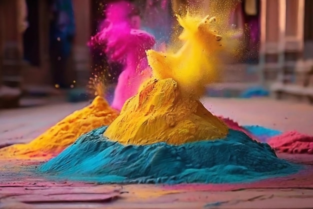 Une explosion de poudre colorée