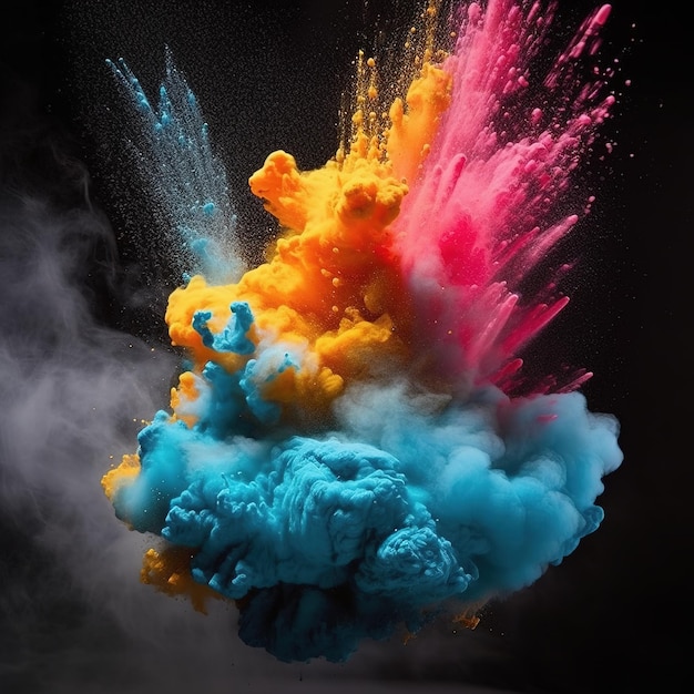 explosion de poudre colorée