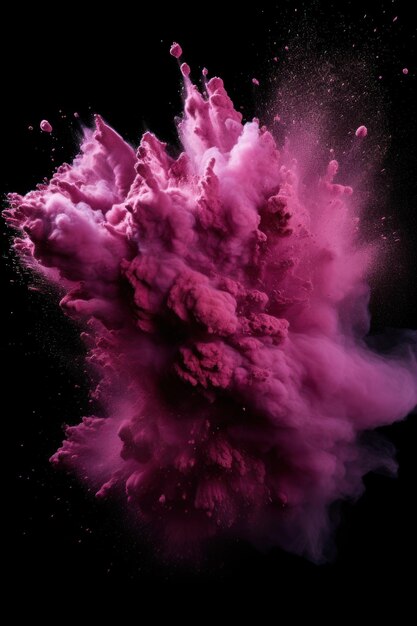 Explosion de poudre de couleur violette sur fond noir ar 23 v 52 ID de travail cabine 45d1e72554859a93a8755390472f1