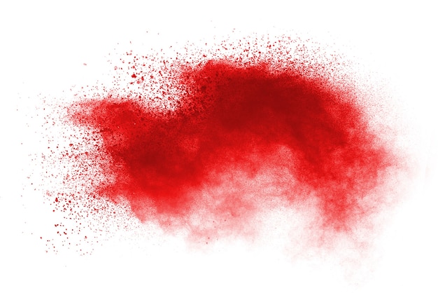 Explosion de poudre rouge abstraite