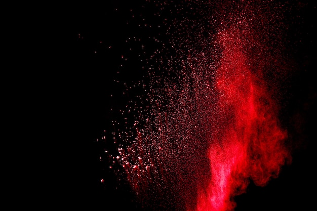 Explosion De Poudre Rouge Dans Le Noir