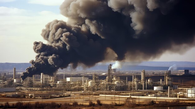 Explosion de la raffinerie de fumée