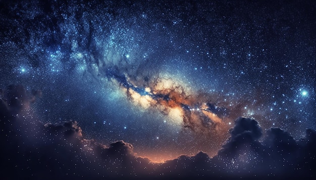 L'explosion supernova Bright Star Nebula Distant galaxy Image abstraite Generative AI