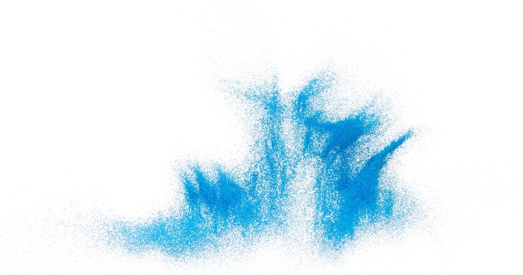 Explosion de vol de sable de petite taille bleue Explosion de grain de sable de l'océan Explosion de vague de nuage abstrait