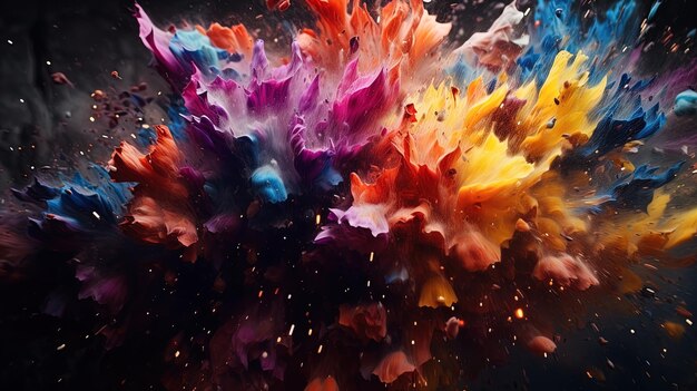 Des explosions abstraites de fleurs sur la toile de fond sombre
