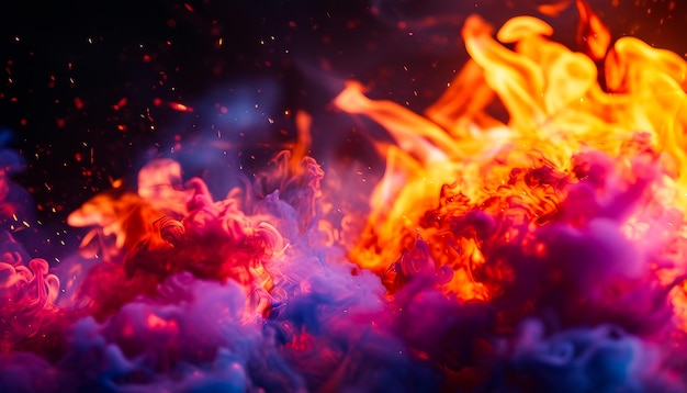 Explosions abstraites générées par le stylo et la peinture de couleur