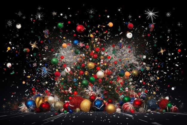 Des explosions de couleurs vives de Noël dans l'art abstrait