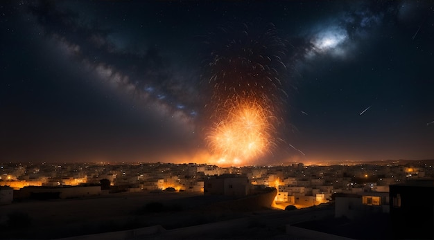 Des explosions éclairant le ciel nocturne pendant les opérations militaires israéliennes