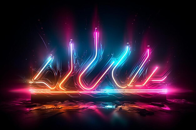 Exposition abstraite de luminescence au néon Arrière-plan avec une lueur vibrante 555jpg
