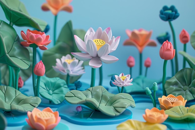 une exposition colorée de fleurs avec le numéro 3 sur elle vingt-quatre termes solaires début de l'été malade