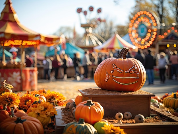 Une exposition festive de citrouilles avec une abondance de citrouilles d'automne