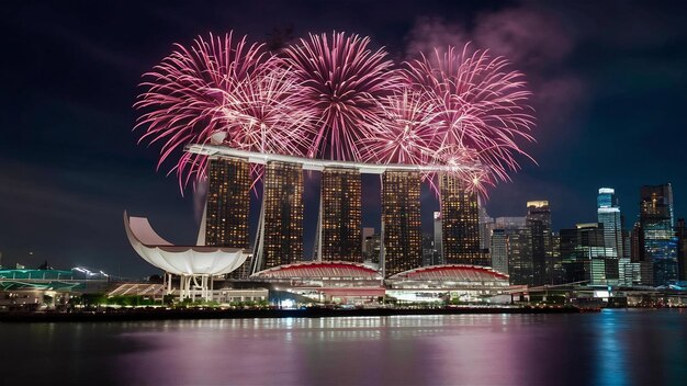 Exposition de feux d'artifice à Singapour