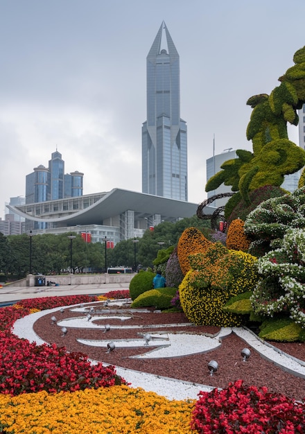 Exposition florale pour la fête nationale à Shanghai