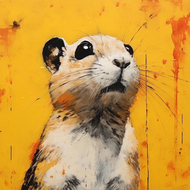 Des expressions douces une peinture captivante de hamster dans le style de Nick Walker