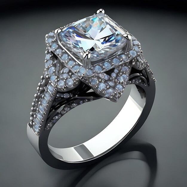 L'exquis anneau de luxe orné de diamants généré par l'IA