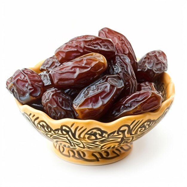 Exquis arrangement de dates du Ramadan isolé