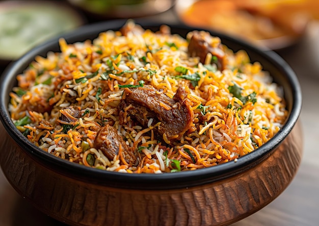 Exquis Hyderabad Biryani Un chef-d'œuvre culinaire hyperréaliste et très détaillé de riz basmati