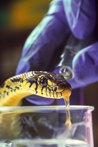 Extraction de venin de serpents en laboratoire pour la recherche médicale production d'antivenom pour les pharmaceutiques