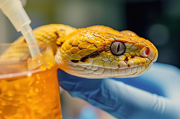 Extraction de venin de serpents en laboratoire pour la recherche médicale production d'antivenom pour les pharmaceutiques