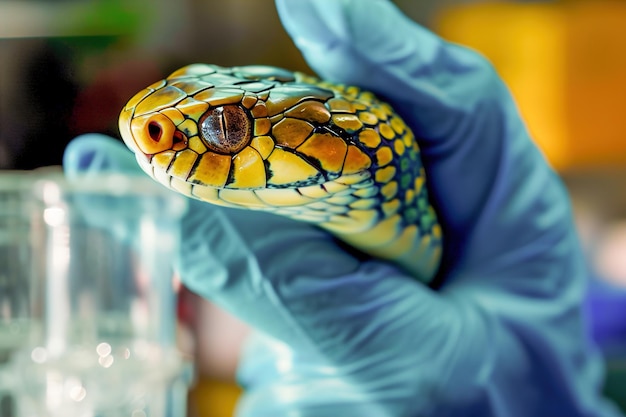 Extraction de venin de serpents en laboratoire pour la recherche médicale production d'antivenom pour les pharmaceutiques