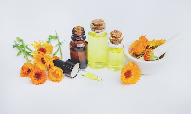 L'extrait de calendula. Plantes médicinales.