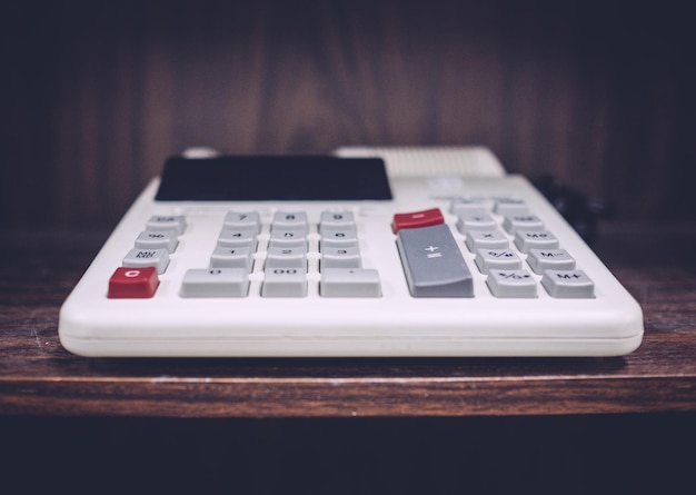 Extrême gros plan de la calculatrice