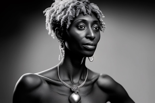 extrêmement belle femme noire avec une expression sérieuse avec une pose de pouvoir, campagne Black Lives Matter