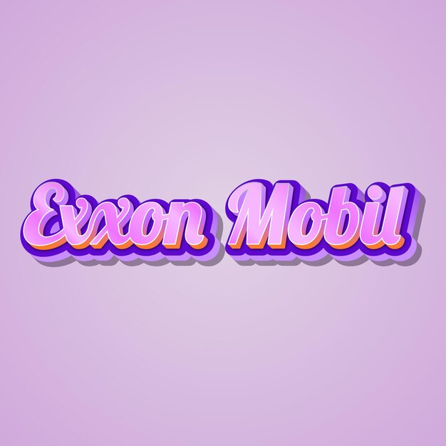 Photo exxonmobil typographie conception 3d texte mignon mot cool photo de fond jpg