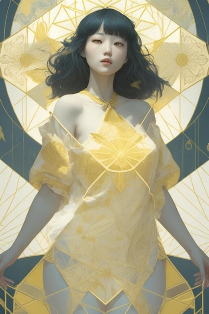 Eyes of Enchantment - Femmes sorcières coréennes brillantes en tenue camisole jaune