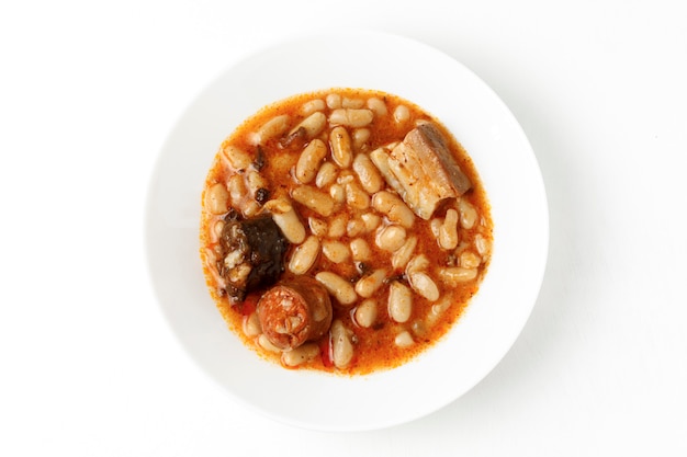 Fabada Asturiana, haricots cuits.