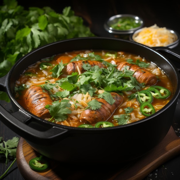 Fabada Stew de haricots blancs et de saucisses asturiennes chaleureux