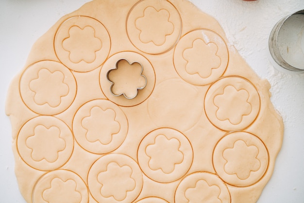 Fabrication de biscuits ronds en croûte