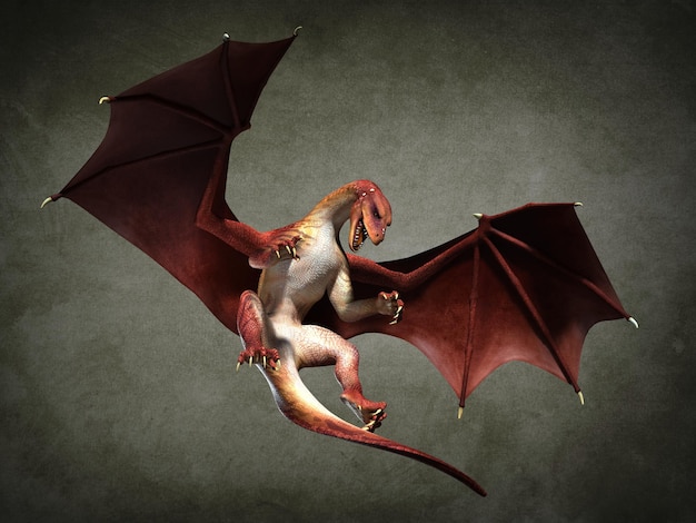 Fabuleux dragon volant. illustration 3D