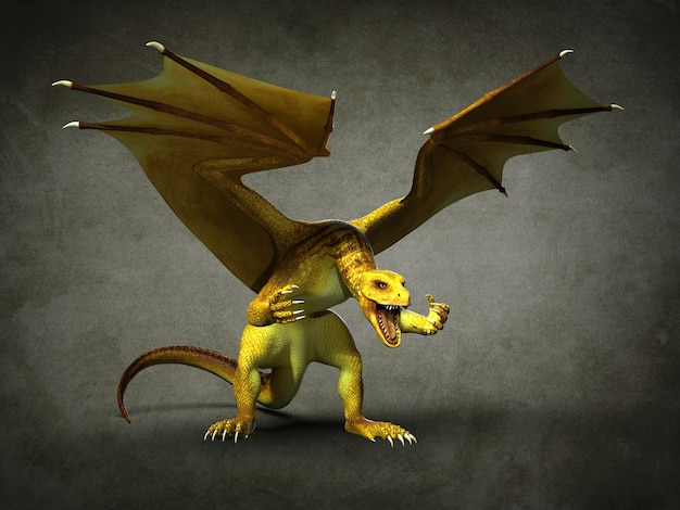 Fabuleux dragon volant. illustration 3D