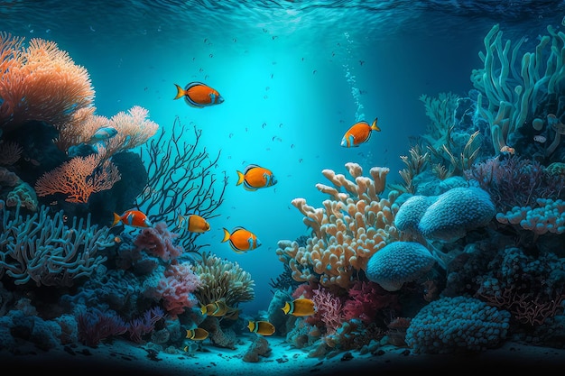 Fabuleux fond de mer sous-marine Illustration AI Générative