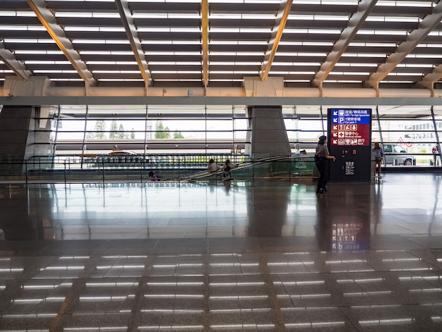 Photo façade de l'aéroport international de taoyuan à taoyuan, taiwan.