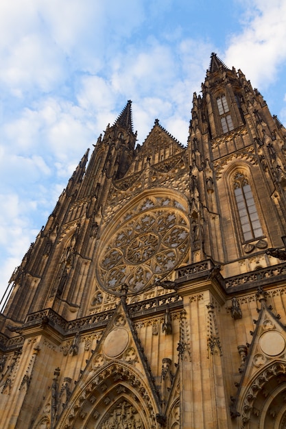 Façade de la cathédrale Vitus, Prague , République Tchèque