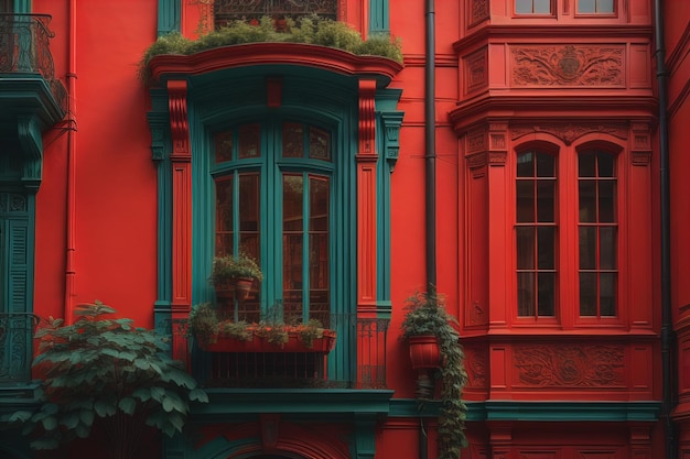 Façade colorée d'une maison à New York