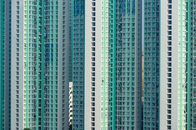 Façade du bâtiment de l'immobilier à Hong Kong