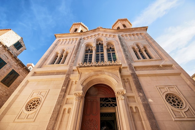 Façade de l'église de l'Annonciation dans la vieille ville de Dubrovnik, Croatie