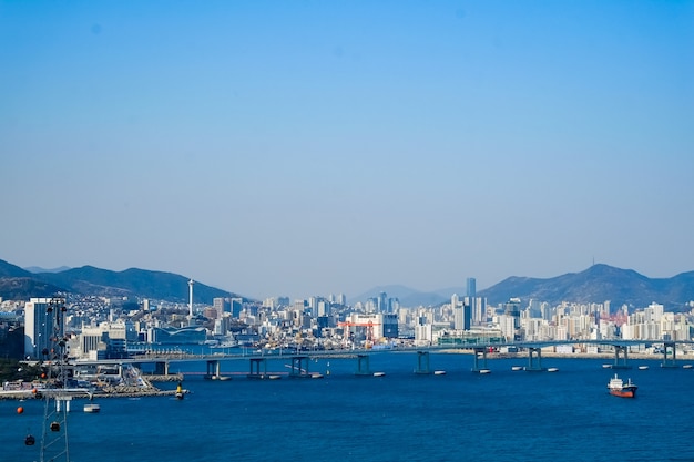 Façade de la plage de Haeundae à Busan, Corée.