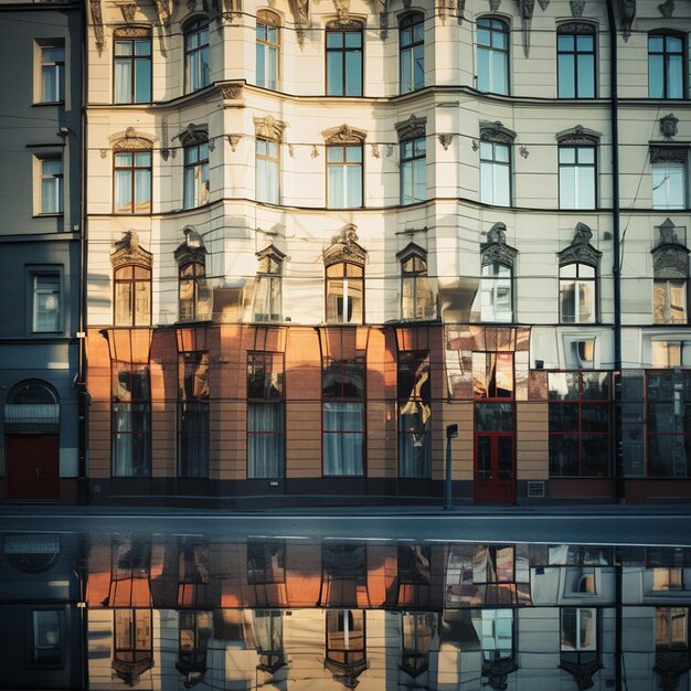 façades photographiées avec reflets