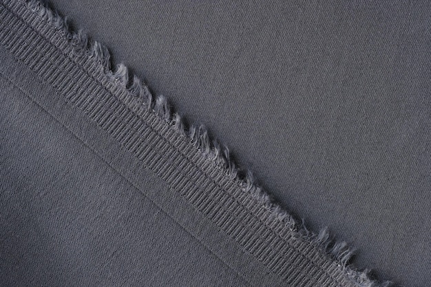 Face et verso du tissu gris textile gris gros plan