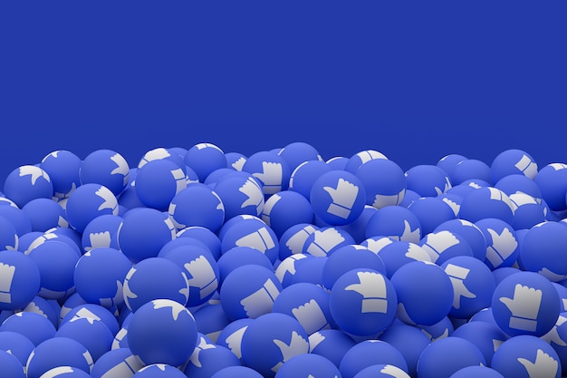 Facebook réactions emoji rendu 3d