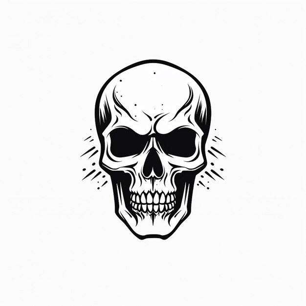 Photo facile à dessiner à la main squelette costumes d'halloween crâne humain normal logo des os du crâne