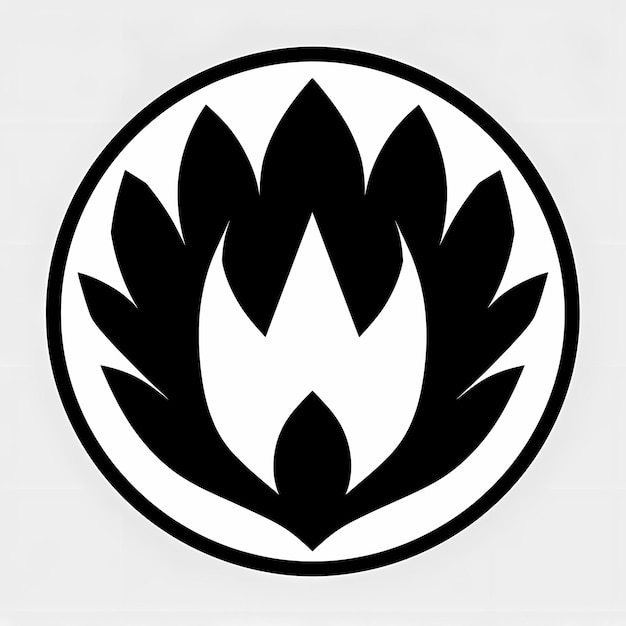Photo une faction minimaliste en noir et blanc, une icône d'une patte d'ours, une faction d'orcs.