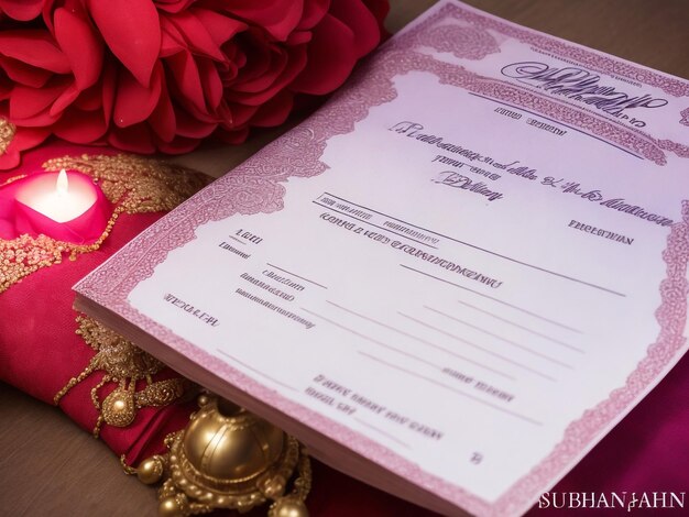 Photo une facture de mariage pour la photographie de subhan