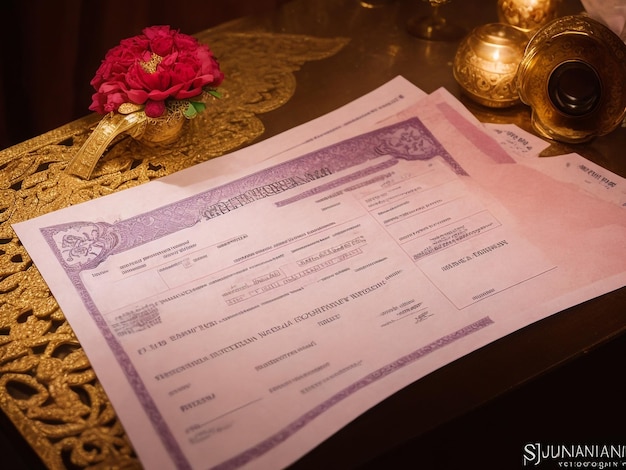 Une facture de mariage pour la photographie de Subhan
